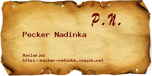 Pecker Nadinka névjegykártya